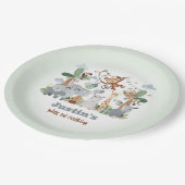 Safari ZOO Tiere Wild 1. Geburtstag Pappteller (Schrägansicht)