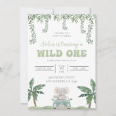 Safari zum ersten Geburtstag Einladung Soft Green (Vorderseite)