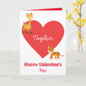 Safari zum Valentinstag für Kinder Karte (Gelbe Blume)