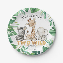 Safari Zwei wilde Geburtstagspapier Plate Pappteller