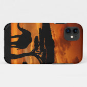 Safariafrikanische Baobabbaum-Elefant-Silhouette Case-Mate iPhone Hülle (Rückseite (Horizontal))