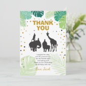 Safarigeburtstag danken Ihnen, Tier-wilden Zoo zu Dankeskarte (Stehend Vorderseite)