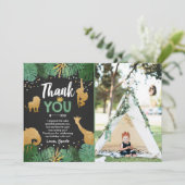 Safarigeburtstag danken Ihnen, Tiere wildes zu Dankeskarte (Stehend Vorderseite)