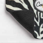 Safarileopard-und Zebra-Druck-Monogramm Mousepad (Ecke)