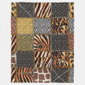 Safaripatchwork Fleece-Decke, groß Fleecedecke (Vorderseite)