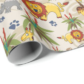 Safaritier-KinderPackpapier Geschenkpapier (Rolleneckpunkt)