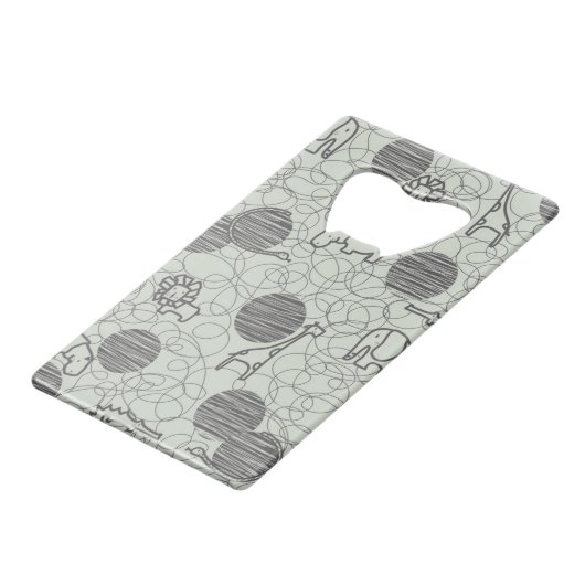 Safaritiere 1 geldkarten flaschenöffner (Vorderseite Schrägansicht)