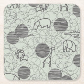 Safaritiere 1 rechteckiger pappuntersetzer (Vorderseite)