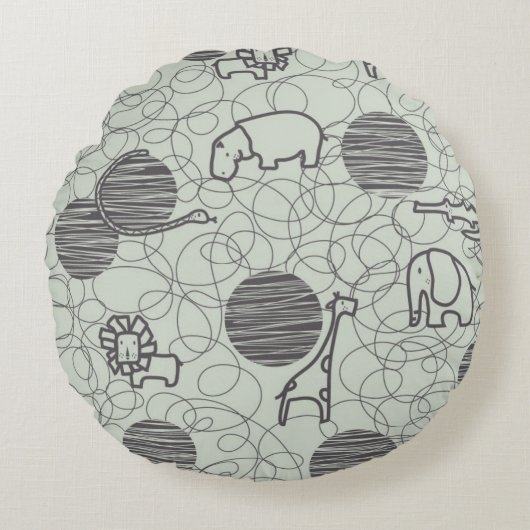 Safaritiere 1 rundes kissen (Vorderseite)