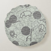 Safaritiere 1 rundes kissen (Rückseite)