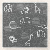 Safaritiere 5 glasuntersetzer (Vorderseite)