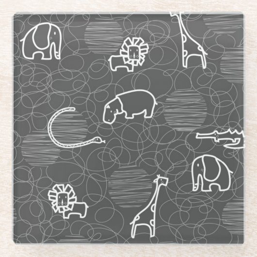 Safaritiere 5 glasuntersetzer (Vorderseite)