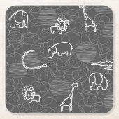 Safaritiere 5 rechteckiger pappuntersetzer (Vorderseite)