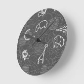 Safaritiere 5 runde wanduhr (Winkel)