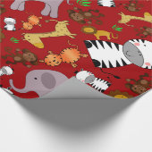 Safaritiere aus Rotdschungel Geschenkpapier (Ecke)