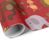 Safaritiere aus Rotdschungel Geschenkpapier (Rolleneckpunkt)
