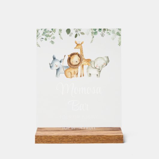 Safaritiere, Dschungel, Wildtiere, Momosa Bar Acrylschild (Vorderseite)