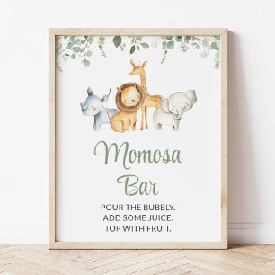 Safaritiere, Dschungel, Wildtiere, Momosa Bar Poster