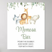 Safaritiere, Dschungel, Wildtiere, Momosa Bar Poster (Vorne)