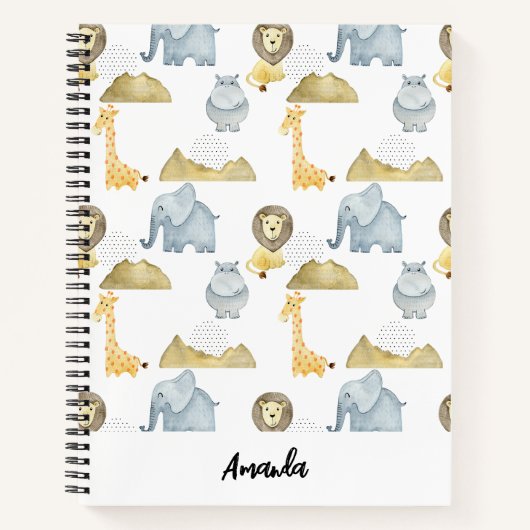 Safaritiere Notizblock (Vorderseite)