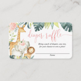 Safaritiere Rosa Girl-Dillierkarten Begleitkarte