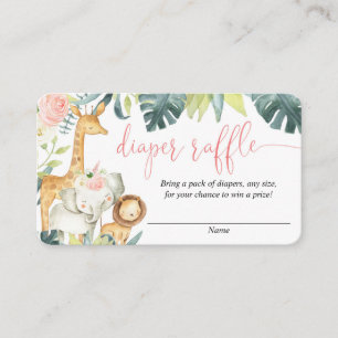 Safaritiere Rosa Girl-Dillierkarten Begleitkarte