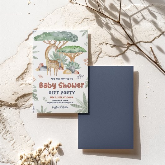 Safary Animals Baby Duschgeschenk Party Dankeskarte