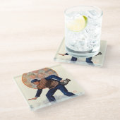 Safe an der Platte Glasuntersetzer (Schrägansicht)