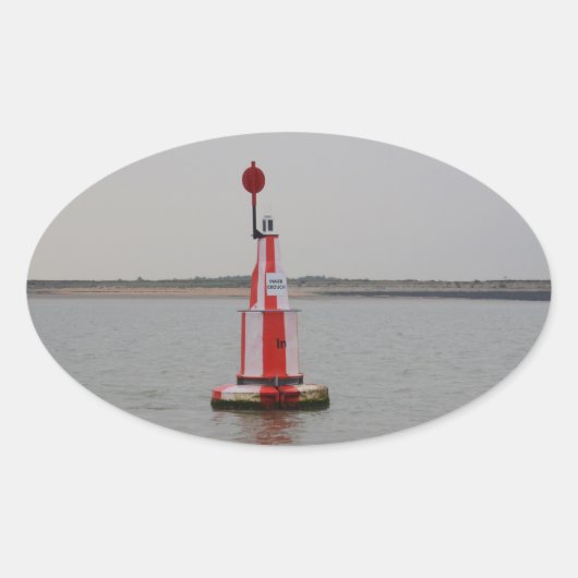 Safe Channel Bouy River Crouch Ovaler Aufkleber (Vorderseite)