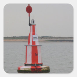 Safe Channel Bouy River Crouch Quadratischer Aufkleber