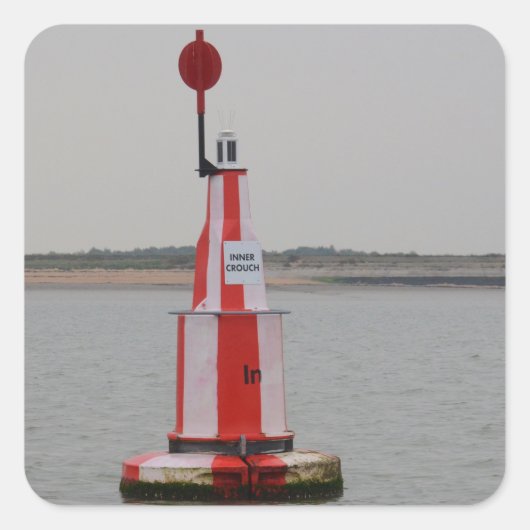 Safe Channel Bouy River Crouch Quadratischer Aufkleber (Vorderseite)