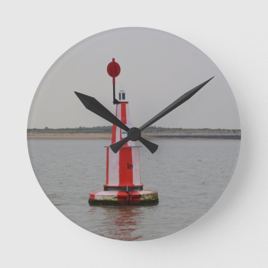 Safe Channel Bouy River Crouch Runde Wanduhr (Vorderseite)