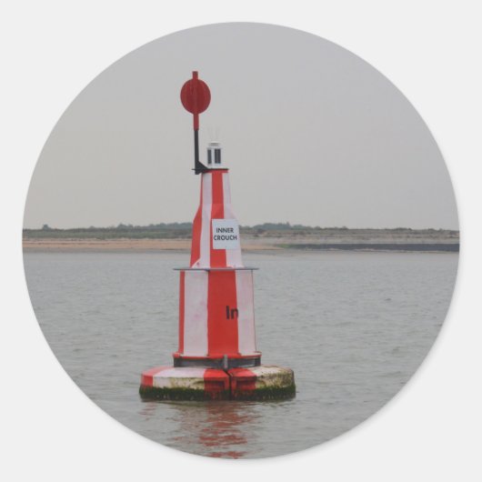 Safe Channel Bouy River Crouch Runder Aufkleber (Vorderseite)