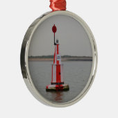 Safe Channel Bouy River Crouch Silbernes Ornament (Rechts)