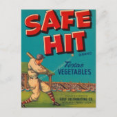 Safe Hit Texas Vegetables-Verkleidungslabel Postkarte (Vorderseite)