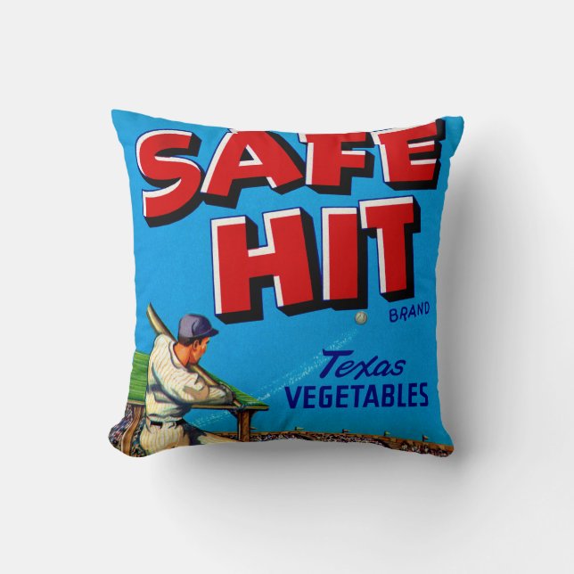 Safe Hit Vintag Lable Art Kissen (Vorderseite)