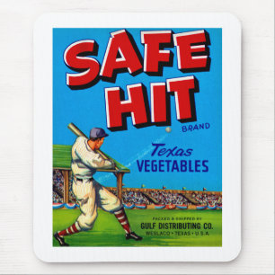 Safe Hit Vintage Etikettenkunst Mousepad