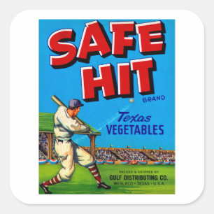 Safe Hit Vintage Etikettenkunst Quadratischer Aufkleber