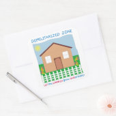 Safe House Demilitarisierte Zone Children Peace DM Quadratischer Aufkleber (Umschlag)