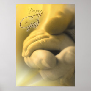 SAFE IN GOD - Christliches religiöses Plakat