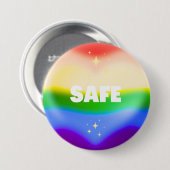 SAFE LGBTQ Rainbow Pride Heart Button (Vorne & Hinten)