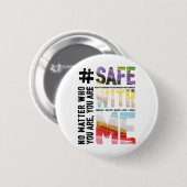 Safe mit mir Aquarell-runder Knopf Button (Vorne & Hinten)