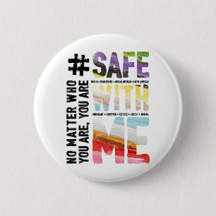 Safe mit mir Aquarell-runder Knopf Button
