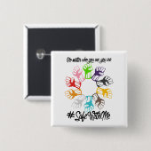 Safe mit mir Faust-quadratischer Knopf Button (Vorne & Hinten)