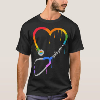 Safe Person, Heart Stethoscope, Nurse CNA Doctor, T-Shirt