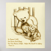 Safe Sleep: Bible Verse: Teddy Bär mit Kind Poster (Vorne)