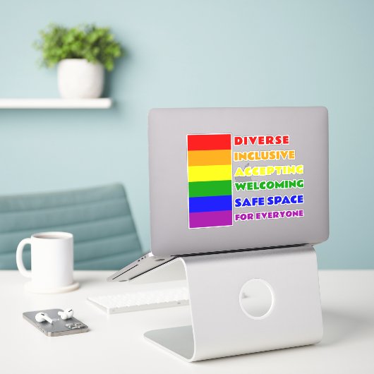 Safe-Space-Aufkleber LGBTQ+ Aufkleber (Laptop auf Schreibtisch)