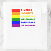 Safe-Space-Aufkleber LGBTQ+ Rechteckiger Aufkleber (Tasche)