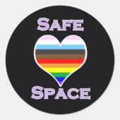 Safe Space Classic Round Aufkleber (Vorderseite)