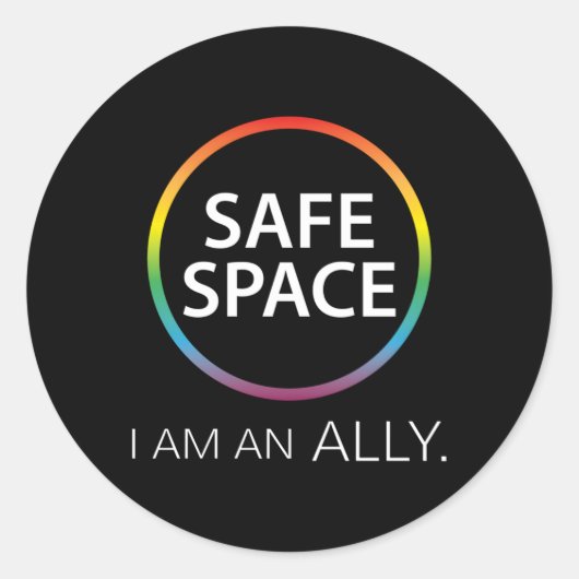Safe Space I ist ein Verbündeter Runder Aufkleber (Vorderseite)